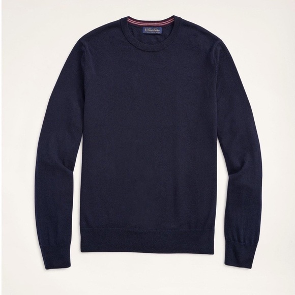 Brooks Brothers Extra Fine Italian Merino‎ Wool Blue Sweater - Picture 1 of 9